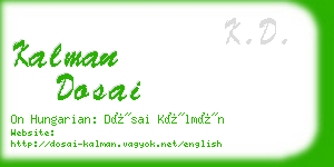 kalman dosai business card